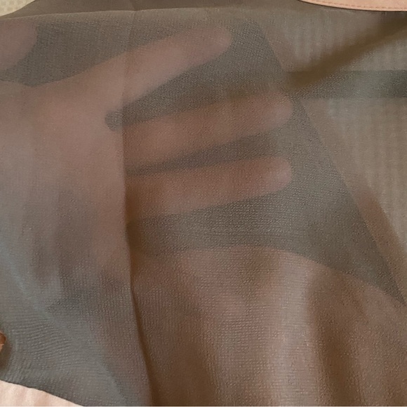 Peach and Dark Tan Fully lined Sheath Dress. Size M. - Picture 4 of 11